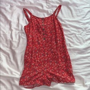 Red floral Romper